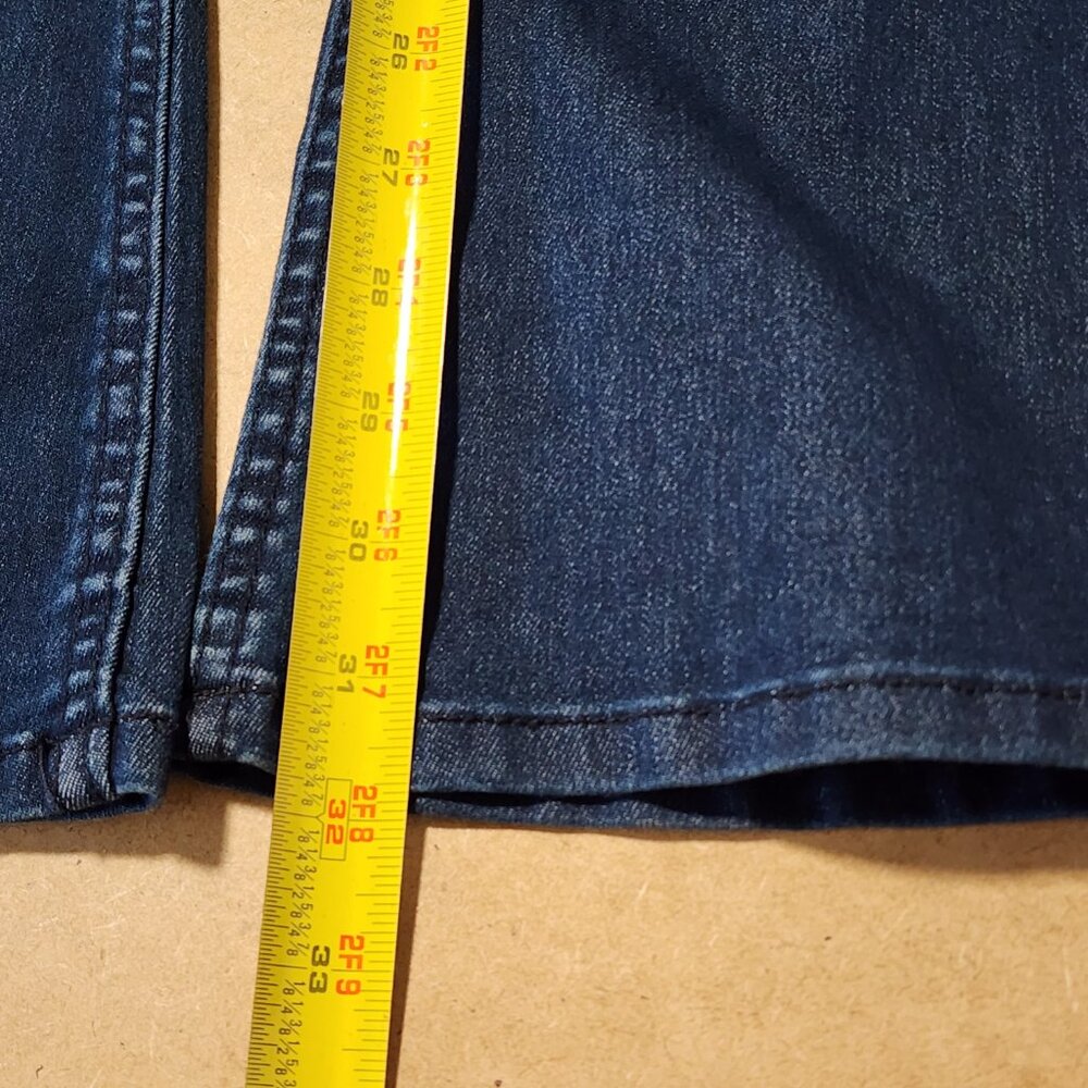 Free People Dark Wash Demin Flare Jeans Pull On Bell Bottom 31 Boho Retro NWT - Picture 10 of 10